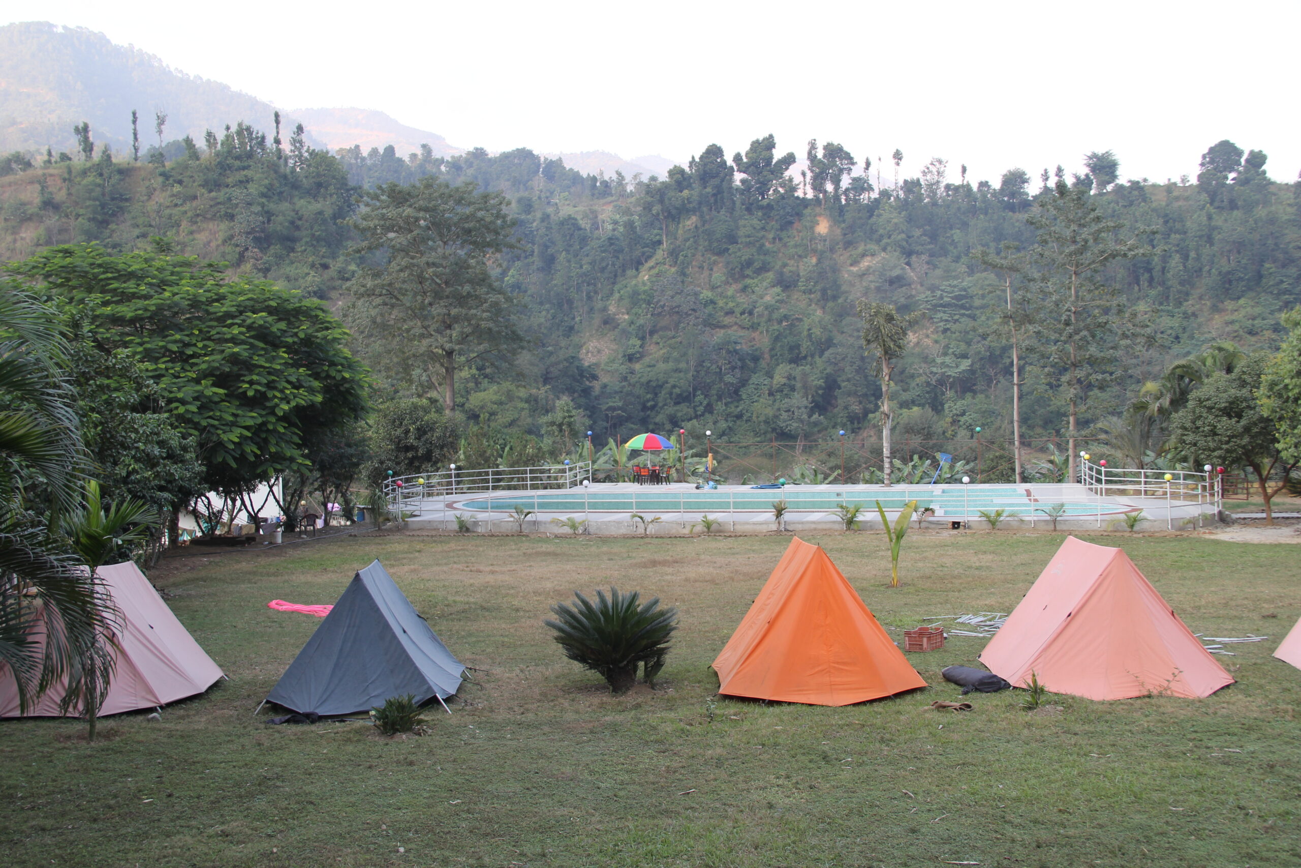 camping tent in holiday beach resort